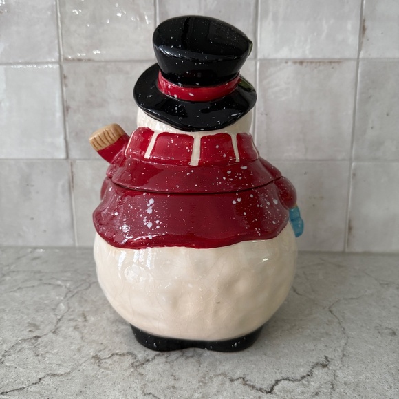 Vintage Frosty Snowman Christmas Cookie Jar Ceramic 11" Excellent Condition - Picture 3 of 8